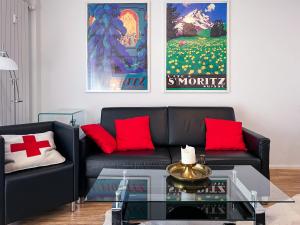 Posezení v ubytování Designer Küche - Südbalkon - TG-Stellplatz - WLAN