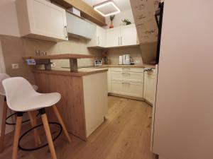 Kuchyň nebo kuchyňský kout v ubytování Ferienwohnung und Pension Gürtler
