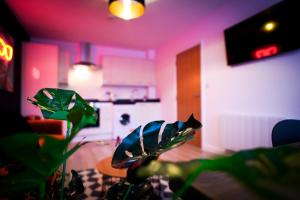 Neon Road at Park House Peterborough City Centre Apartment