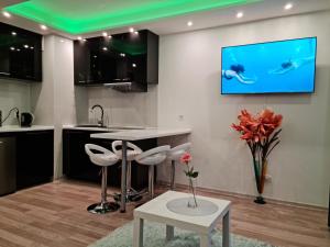 Kuchyňa alebo kuchynka v ubytovaní Fala Bałtyku Apartament Nadmotławie