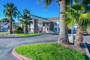 una calle frente a un edificio con palmeras en Motel 6 Tucson, AZ - North, en Tucson
