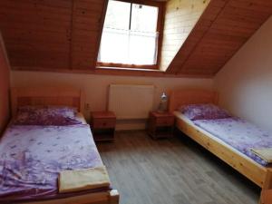 Postel nebo postele na pokoji v ubytování Penzion Na Bařinách