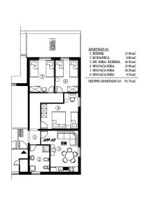 Půdorys ubytování Ferienwohnung in Umag mit Terrasse, W-LAN, Waschmaschine 853-3