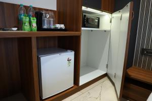 Kuchyň nebo kuchyňský kout v ubytování Hotel Florence