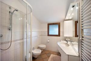 a bathroom with a toilet and a sink and a shower at Virginia Agriturismo La Scuderia in Molino Nuovo +20 photos