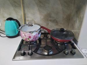 Kuchyňa alebo kuchynka v ubytovaní Светлые апартаменты в 100м от Софиевского парка