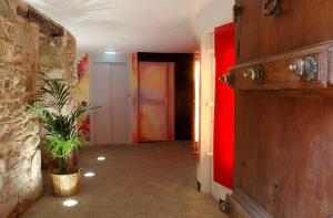 un pasillo con una maceta en una habitación en AinB Picasso-Corders Apartments, en Barcelona