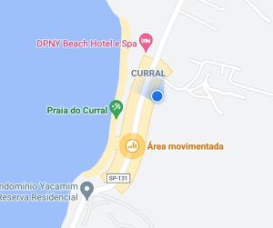 a map of the beach hotel and spa at Casacurral in Ilhabela