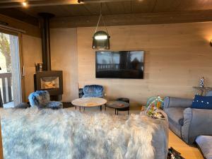 TV a/nebo společenská místnost v ubytování Chalet Clara Megeve