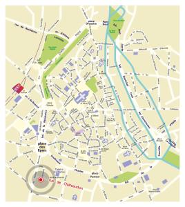 carte de la ville de Genbourg dans l'établissement Le Jardin Cathedrale, à Chartres