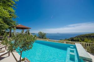 - une piscine avec vue sur l'océan dans l'établissement Villa Luxury - amazing seaview, à Mlini