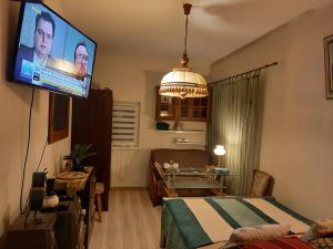 Televízia a/alebo spoločenská miestnosť v ubytovaní Garsoniera SOWA