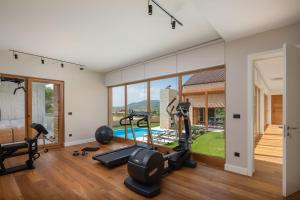 Posilňovňa alebo fitness centrum v ubytovaní Luxury Villa Silence with Heated Pool