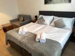 Ένα ή περισσότερα κρεβάτια σε δωμάτιο στο Hotel U Ševce
