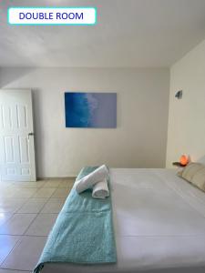 Postel nebo postele na pokoji v ubytování Casa Colibrí El Cuyo