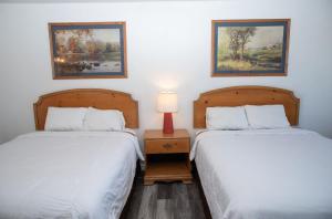 Postel nebo postele na pokoji v ubytování Traveler's Inn Carlin NV near Elko