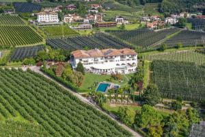 an aerial view of a mansion in a vineyard at FAYN garden retreat hotel in Lagundo