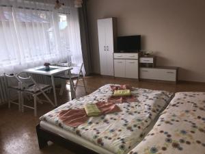 Ένα ή περισσότερα κρεβάτια σε δωμάτιο στο Privat Klonga