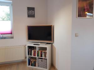 TV a/nebo společenská místnost v ubytování Ferienwohnung am Zeulenrodaer Meer