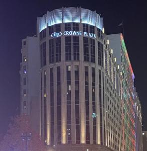 a building with a sign on the side of it at Crowne Plaza Cleveland at Playhouse Square, an IHG Hotel in Cleveland