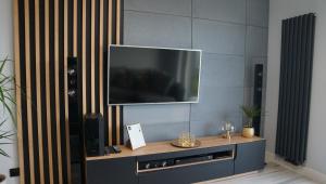 Een TV en/of entertainmentcenter bij Przystań Apartament Aqua
