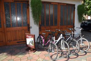 a group of bikes parked in front of a house at Dom Gościnny Pieniny, centrum Szczawnicy in Szczawnica