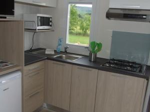 Kuchyň nebo kuchyňský kout v ubytování Campingplatz Jungferweiher