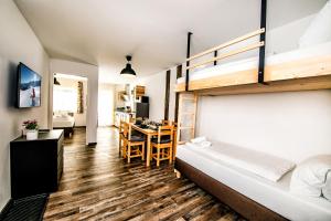 Posteľ alebo postele v izbe v ubytovaní Fischer Ferienhaus