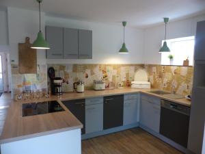 Kuchyň nebo kuchyňský kout v ubytování Ferienhaus Arendsee + 30 fotografií