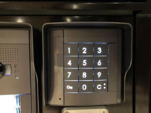 a close up of a microwave with the numbers on it at Schickes Ferienappartement in Lochau