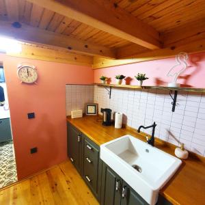 a kitchen with a sink and a counter top at SAPANCA MİNİK EVLER in Sapanca