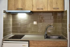 Kuchyň nebo kuchyňský kout v ubytování Iraklis Apartments