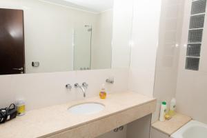 a bathroom with a sink and a mirror at BriDan in Rosario