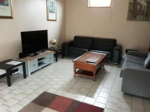 羅亞爾河畔普伊的住宿－Marielu，带沙发和电视的客厅
