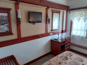 TV a/nebo společenská místnost v ubytování Gözen Hotel