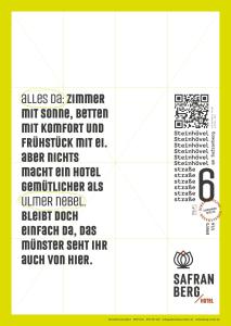 Ein Plakat für ein Konzert mit der Nummer sechs in der Unterkunft Safranberg Hotel & Sauna in Ulm