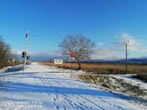 Captain's house by the Danube river v zimě