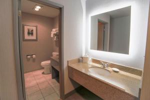a bathroom with a sink, toilet and bathtub at Red Lion Hotel Port Angeles Harbor in Port Angeles