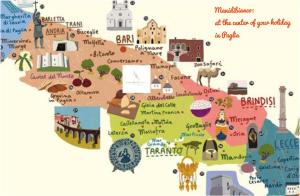 un mapa ilustrado de los Estados Unidos en Manidibianco Apulian Relaxing Stay, en Turi