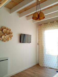 Μια τηλεόραση ή/και κέντρο ψυχαγωγίας στο "Studiocaroline44", 2 studios entre la ville et la mer, parking, cuisine, moins de 15min de l'aéroport