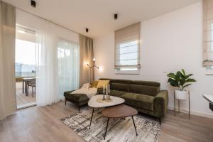 Posezení v ubytování Green Sky Luxury Penthouse Apartment