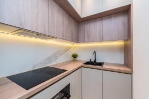 Kuchyň nebo kuchyňský kout v ubytování Green Sky Luxury Penthouse Apartment