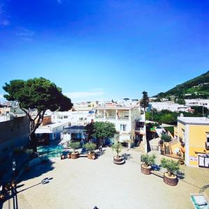 an aerial view of a city with buildings at Eden Apartment in Anacapri