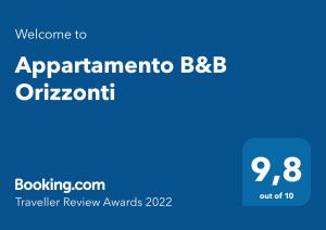 Certifikát, ocenenie alebo iný dokument vystavený v ubytovaní Appartamento B&B Orizzonti