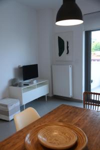 TV a/nebo společenská místnost v ubytování Palamidi view newly constructed apartment