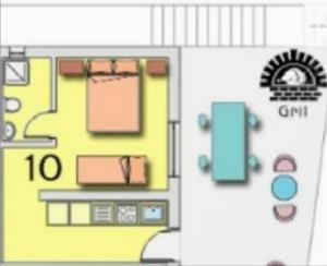 Půdorys ubytování Top 10-1 bedroom apt/terrace