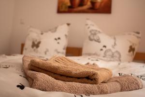 Tempat tidur dalam kamar di Altstadtidyll 60qm - Central - Parking - Washer