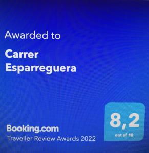 Certificado, premio, señal o documento que está expuesto en Carrer Esparreguera