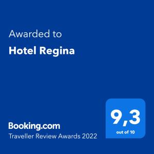 Certifikat, nagrada, znak ali drug dokument, ki je prikazan v nastanitvi Hotel Regina