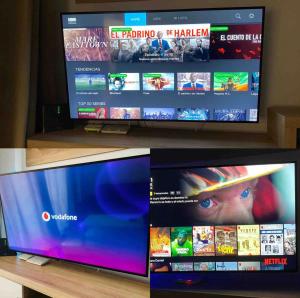 Televízia a/alebo spoločenská miestnosť v ubytovaní Bonito apartamento cerca del mar